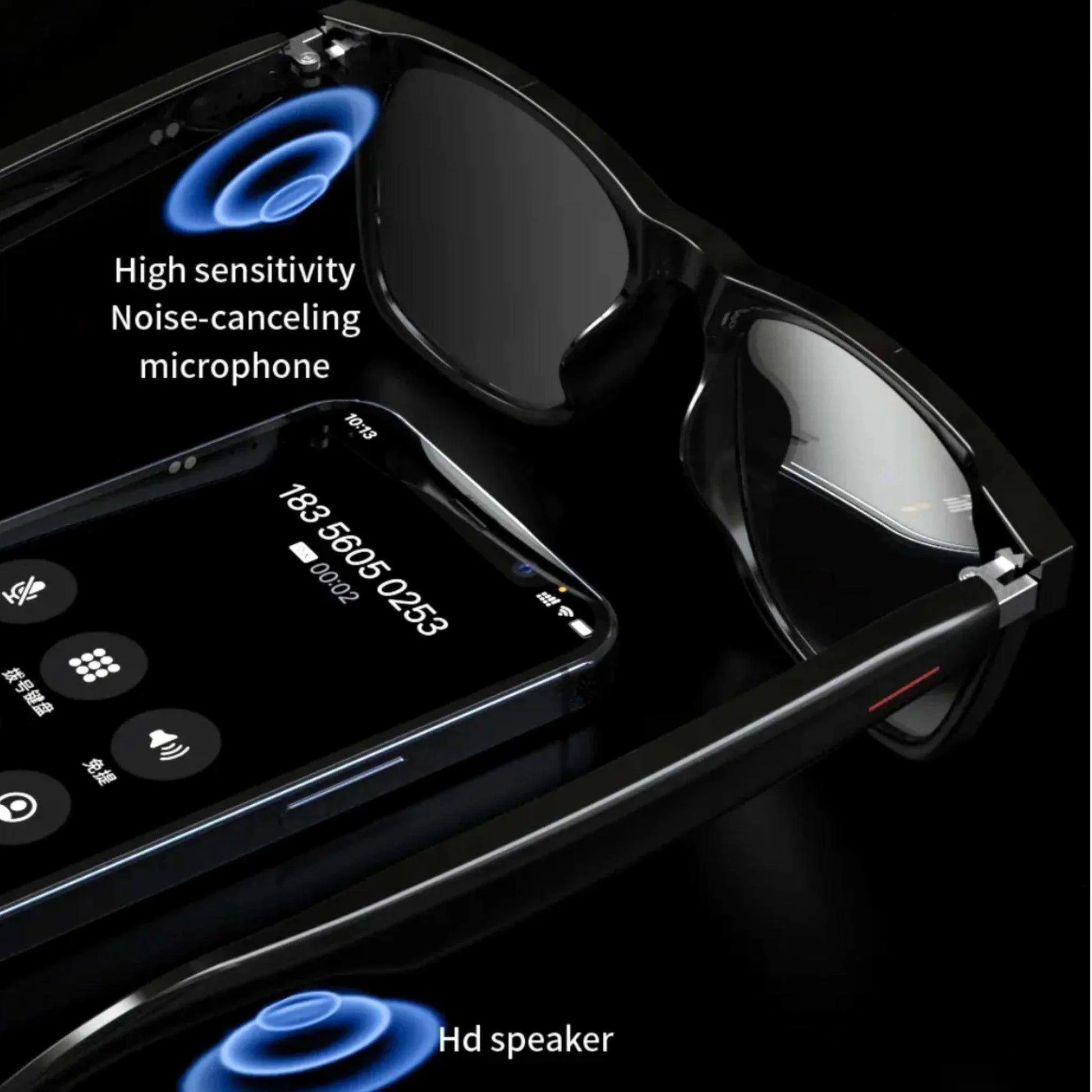 TUTT Bluetooth Smart Glasses Anti-Blue Ray UV | Wireless Call & Music AI Voice & Camera Control Sunglasses | E13-C Test Kit | Replaceable With Prescription - www.Shopthatapp.com
