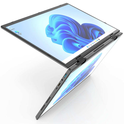 TUTT E140D 2.2K 14''  IPS 2-in-1 Laptop  Dual Touch Screen 360° Flip Notebook Gary With Stand Keyboard (1 TB SSD/ 32 GB RAM) | Intel® N95 2.4G/5G WIFI | Windows 11 Pro Mouse