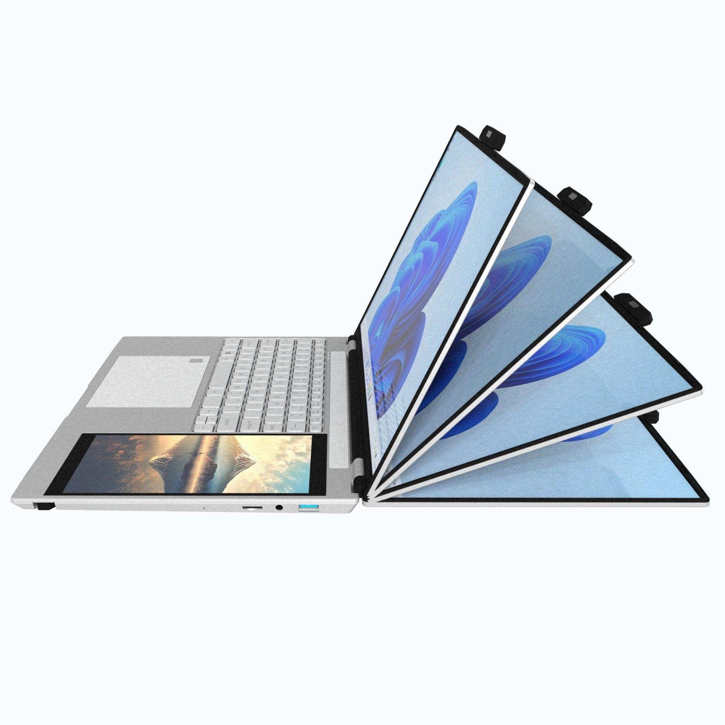 TUTT E156D 15.6" Laptop IPS Dual Screen 7” Mini Touch Screen Silver (1 TB SSD/ 32 GB RAM) | Intel® N95 CPU, Dual-band 2.4G/5G WIFI BacklitKeyboard | Windows 11 Pro with Mouse