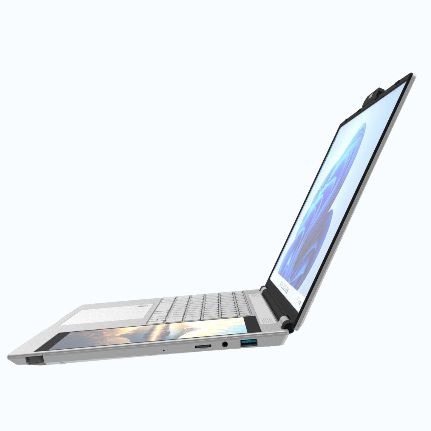 TUTT E156D 15.6" Laptop IPS Dual Screen 7” Mini Touch Screen Silver (1 TB SSD/ 32 GB RAM) | Intel® N95 CPU, Dual-band 2.4G/5G WIFI BacklitKeyboard | Windows 11 Pro with Mouse