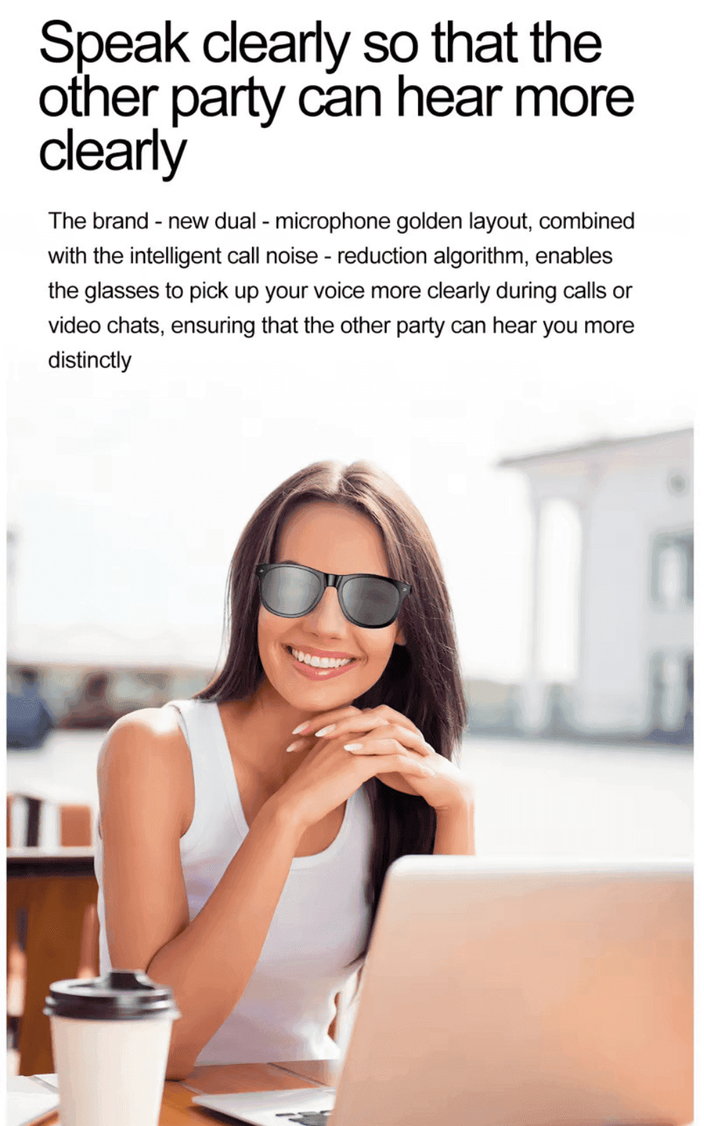 TUTT E8 Smart Bluetooth Sunglasses | AI Voice Assistance Call & Music | HD UV Protection | Anti-Blue Ray - www.Shopthatapp.com