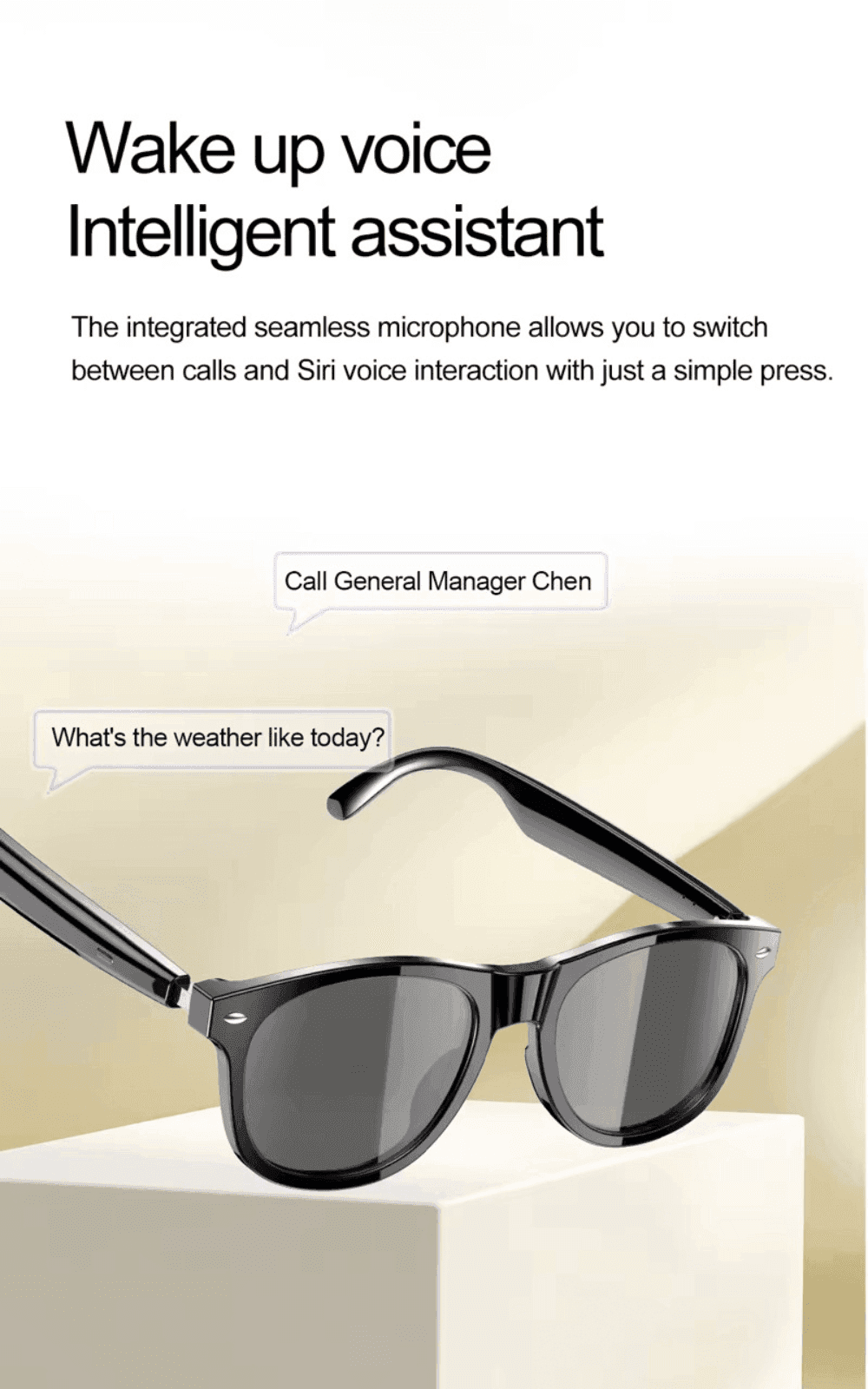 TUTT E8 Smart Bluetooth Sunglasses | AI Voice Assistance Call & Music | HD UV Protection | Anti-Blue Ray - www.Shopthatapp.com