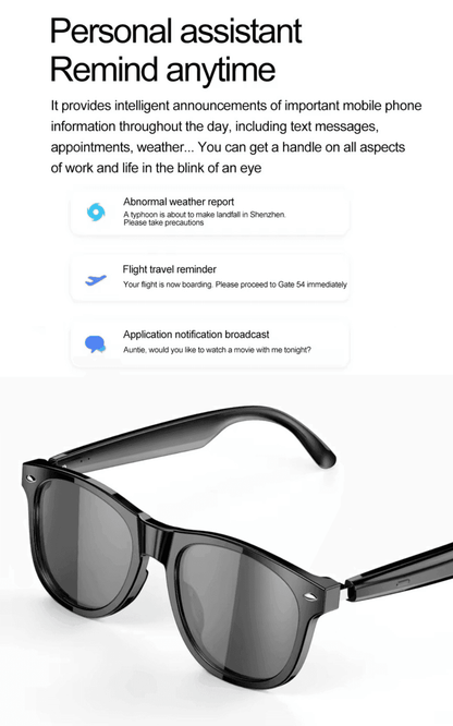 TUTT E8 Smart Bluetooth Sunglasses | AI Voice Assistance Call & Music | HD UV Protection | Anti-Blue Ray - www.Shopthatapp.com