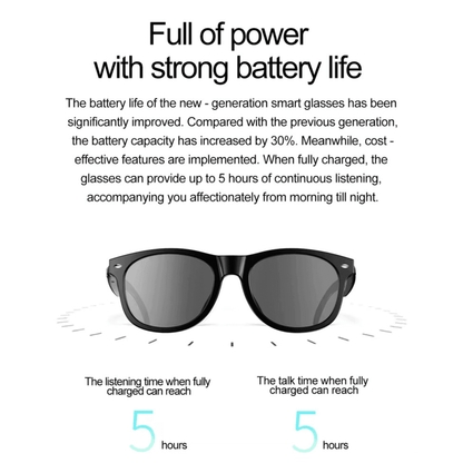 TUTT E8 Smart Bluetooth Sunglasses | AI Voice Assistance Call & Music | HD UV Protection | Anti-Blue Ray - www.Shopthatapp.com