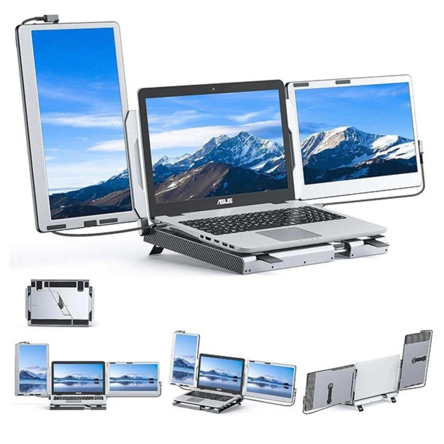 TUTT F2 Portable Laptop Monitor Screen Extender 14'' Inches  360° Rotation Stand, 1080P HD IPS Compatible Windows/Mac/Surface/Dex/Switch for 12-17” Laptop Built-In Speaker
