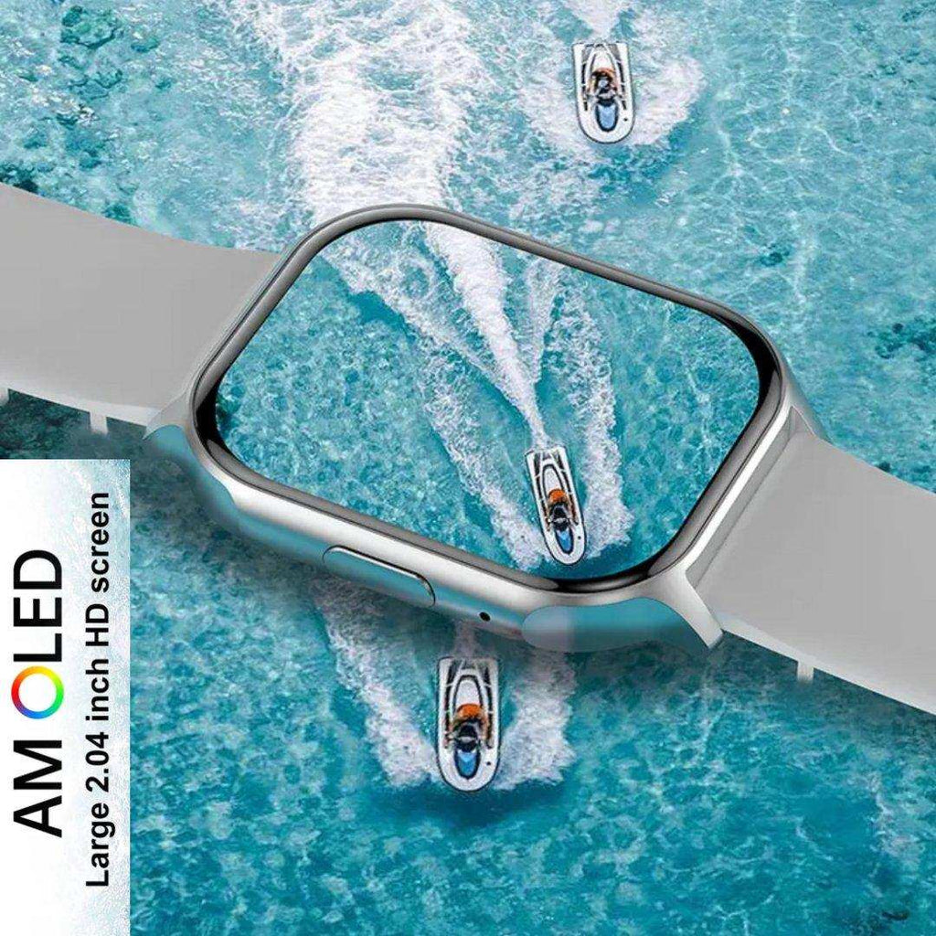 TUTT Classic Smartwatch AMOLED 2.04” Screen | GPS Exercise SpO2 Stress & Sleep Monitoring Calorie & Activity Tracker IP67 Men Women Smart Watch Two Straps Steel+ Rubber H6 - www.Shopthatapp.com