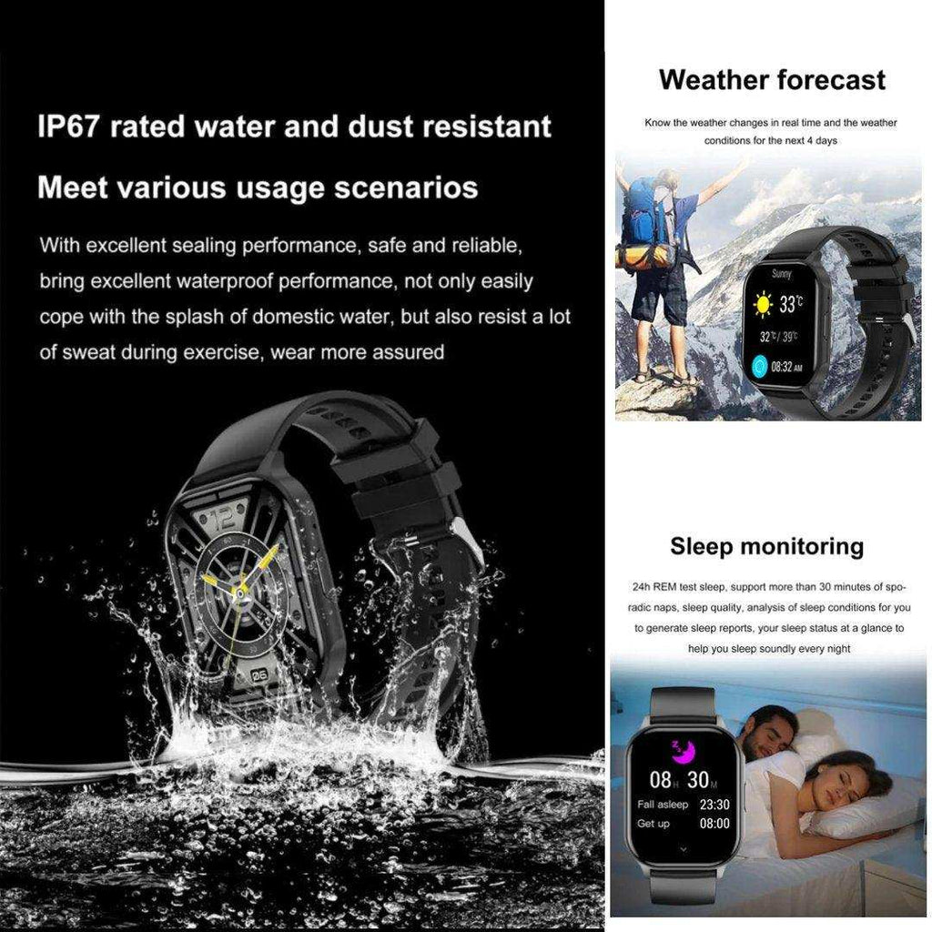 TUTT Classic Smartwatch AMOLED 2.04” Screen | GPS Exercise SpO2 Stress & Sleep Monitoring Calorie & Activity Tracker IP67 Men Women Smart Watch Two Straps Steel+ Rubber H6 - www.Shopthatapp.com