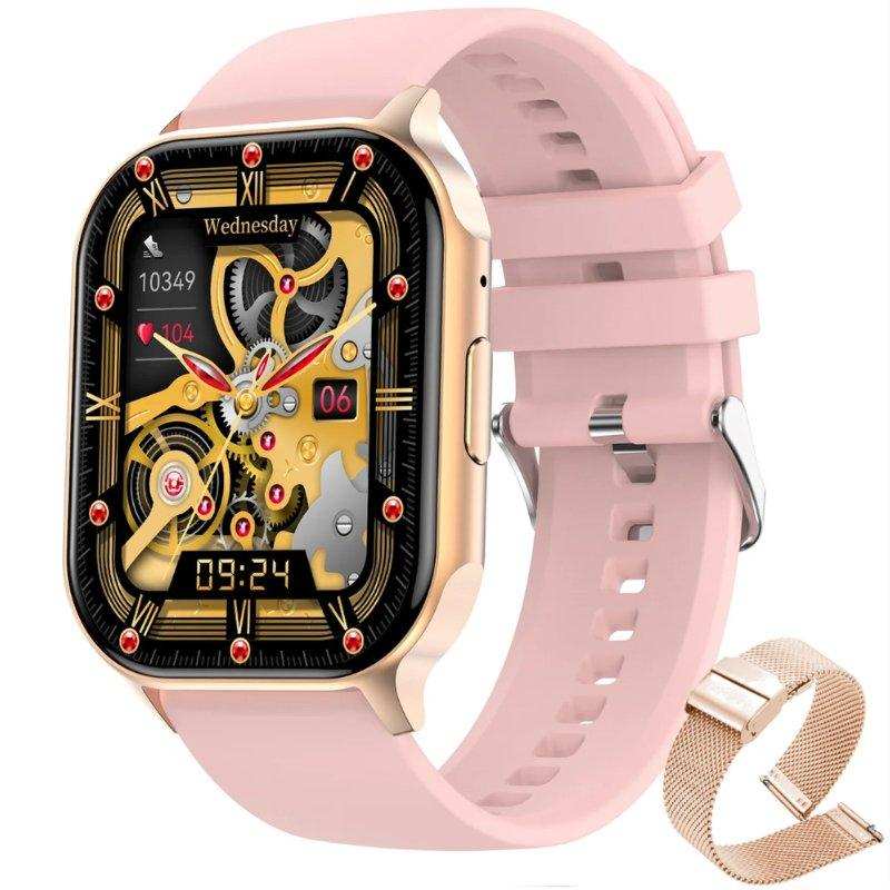 TUTT Classic Smartwatch AMOLED 2.04” Screen | GPS Exercise SpO2 Stress & Sleep Monitoring Calorie & Activity Tracker IP67 Men Women Smart Watch Two Straps Steel+ Rubber H6 - www.Shopthatapp.com