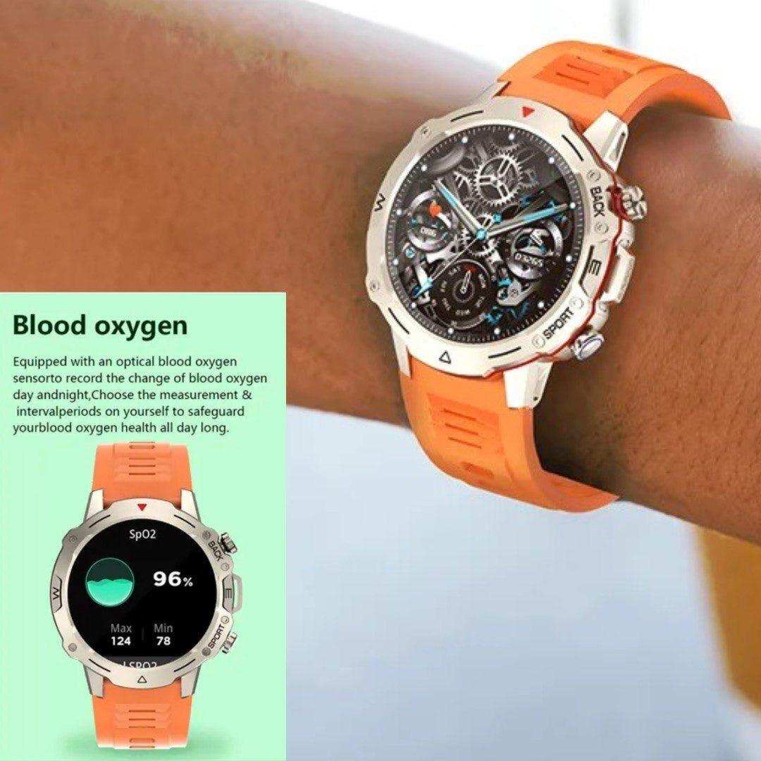 TUTT H9 Men Outdoor Sport Smart Watch with Speaker Activity Fitness Tracker SmartWatch Health Stress & Sleep Monitoring | 128 Memory | AI Voice IP67 GPS Exercise - www.Shopthatapp.com