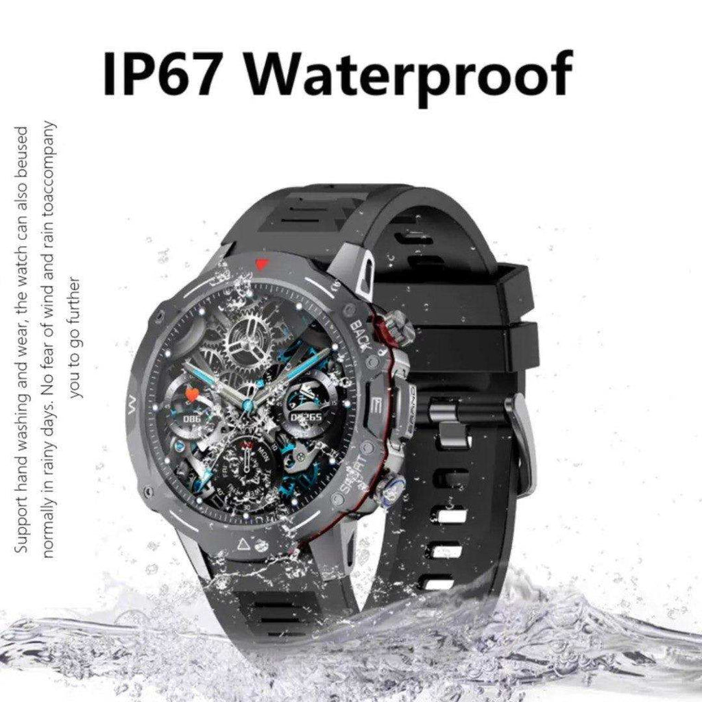TUTT H9 Men Outdoor Sport Smart Watch with Speaker Activity Fitness Tracker SmartWatch Health Stress & Sleep Monitoring | 128 Memory | AI Voice IP67 GPS Exercise - www.Shopthatapp.com