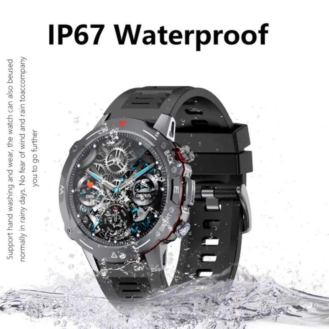 TUTT H9 Men Outdoor Sport Smart Watch with Speaker Activity Fitness Tracker SmartWatch Health Stress & Sleep Monitoring | 128 Memory | AI Voice IP67 GPS Exercise - www.Shopthatapp.com