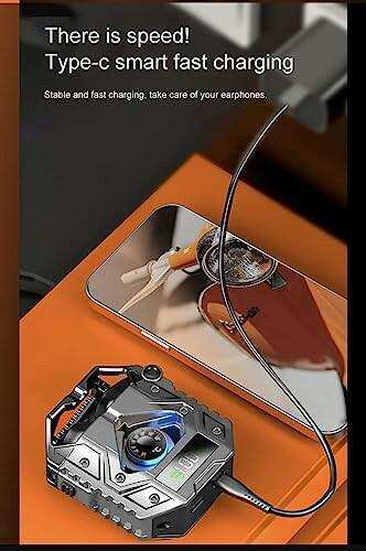 TUTT H9 TWS Wireless Metal Zinc Alloy Gaming Headset with Mic Bt5.3 | Thermometer | Large Battery Capacity Headphone ENC Noise Cancellation Gaming Earbuds 45MS Low Latency Earphone - www.Shopthatapp.com