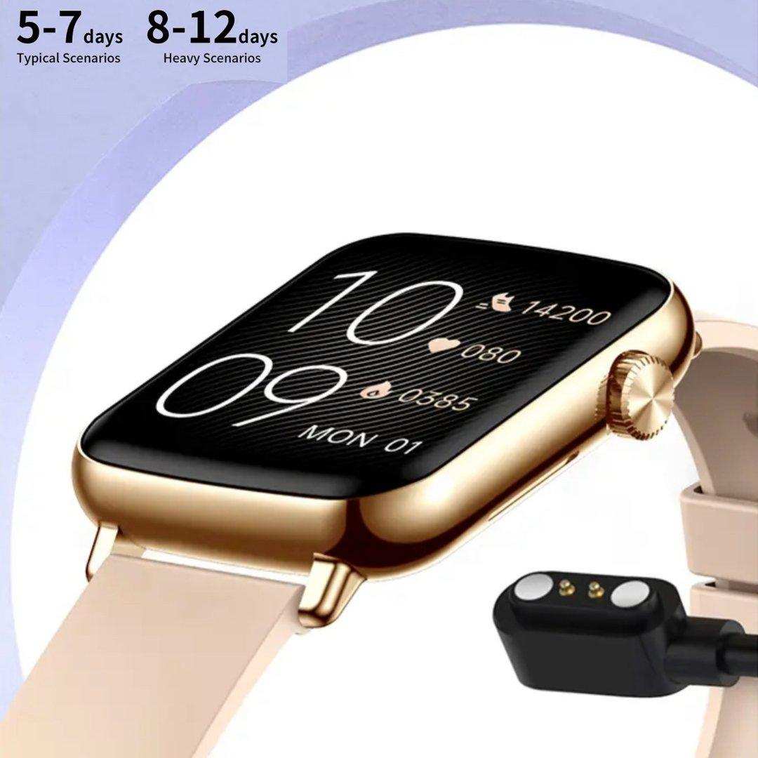 TUTT H90 Men and Women Fashion Smart Watch Reloj BT Call Fashion Design with 1.81 inch HD Screen Heart Rate Monitor Fitness Tracking |Two Straps Rubber &Steel - www.Shopthatapp.com