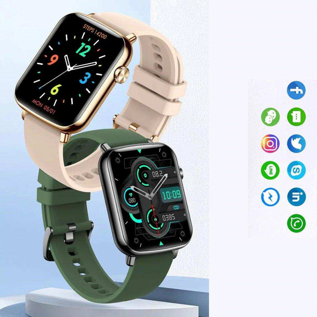 TUTT H90 Men and Women Fashion Smart Watch Reloj BT Call Fashion Design with 1.81 inch HD Screen Heart Rate Monitor Fitness Tracking |Two Straps Rubber &Steel - www.Shopthatapp.com