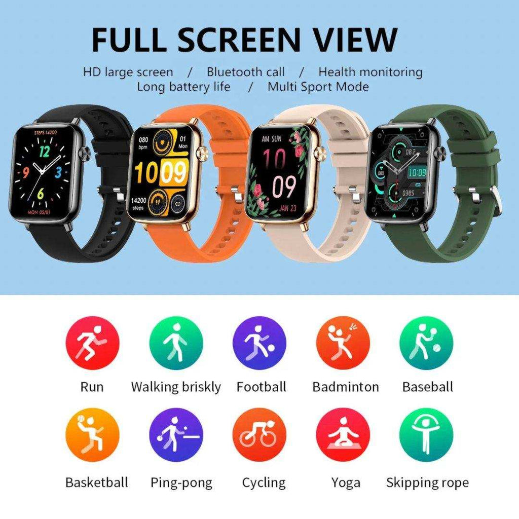 TUTT H90 Men and Women Fashion Smart Watch Reloj BT Call Fashion Design with 1.81 inch HD Screen Heart Rate Monitor Fitness Tracking |Two Straps Rubber &Steel - www.Shopthatapp.com