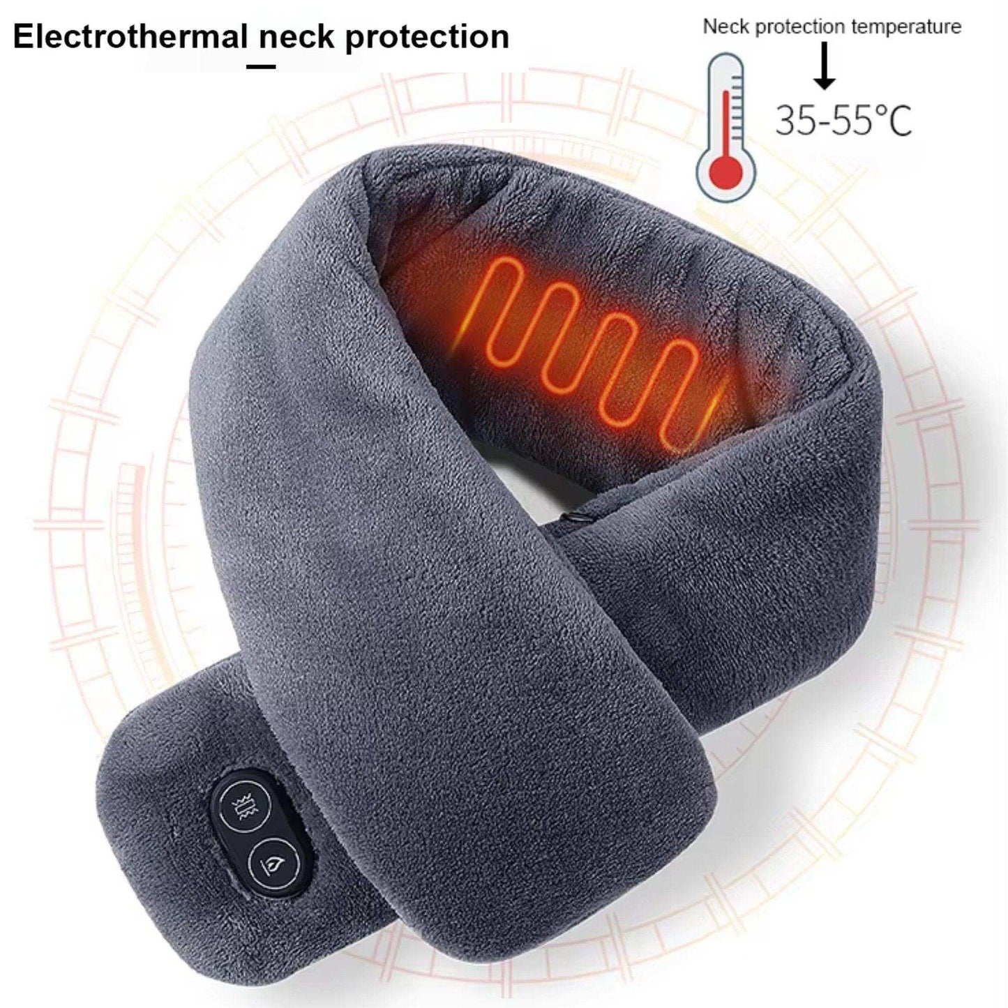 TUTT Heated Scarf with Neck Vibrating Massager | 5,000 mAh Power Bank | 3 Heat and Vibration Levels | Unisex Electric Neck and Shoulder Heating Pad | Ideal Winter Gift - www.Shopthatapp.com