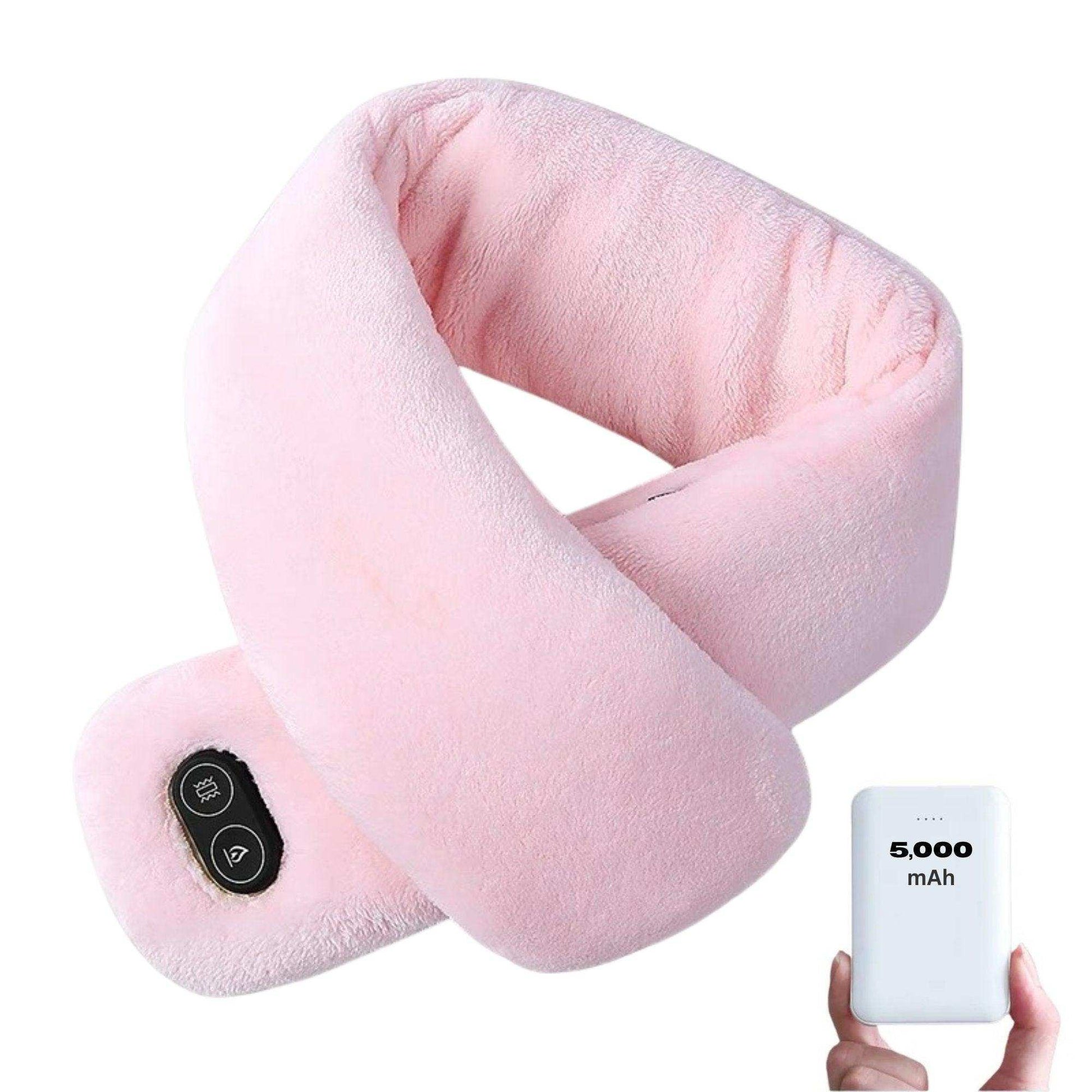 TUTT Heated Scarf with Neck Vibrating Massager | 5,000 mAh Power Bank | 3 Heat and Vibration Levels | Unisex Electric Neck and Shoulder Heating Pad | Ideal Winter Gift - www.Shopthatapp.com