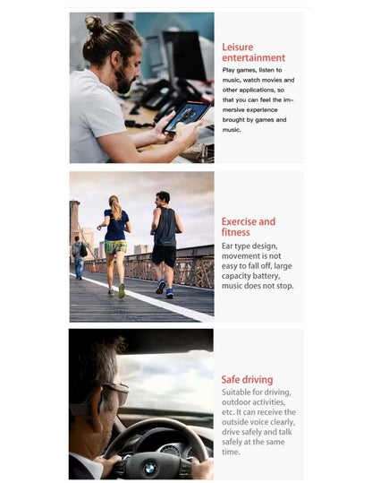 TUTT K08 Headphones with Bone Conduction Earphone Wireless Headset TWS Sports Waterproof Open Ear - www.Shopthatapp.com