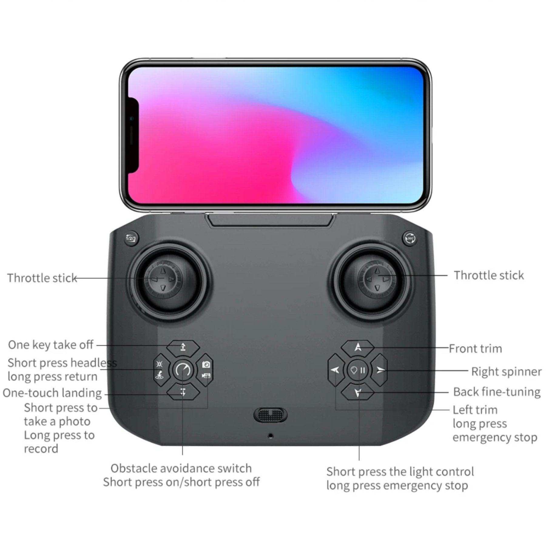 TUTT KF616 4K HD RC Dual Camera Mini Drone 360° Infrared Obstacle Avoidance Photography Quadcopter Drone 2 Batteries - www.Shopthatapp.com