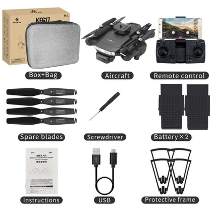 TUTT KF617 Mini Drone 4K Dual Camera Drone Infrared Obstacle Avoidance Optical Flow Foldable Quadcopter Height Hold Follow, Orbit, Waypoint Modes 2* Batteries - www.Shopthatapp.com