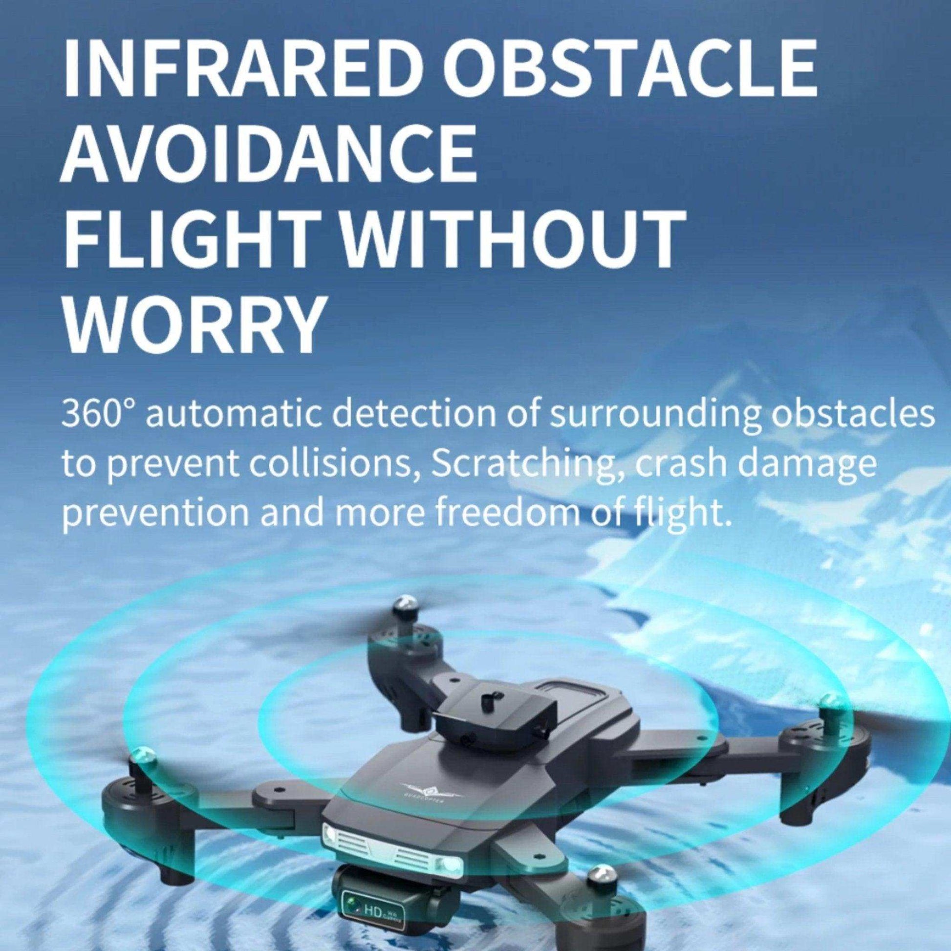 TUTT KF617 Mini Drone 4K Dual Camera Drone Infrared Obstacle Avoidance Optical Flow Foldable Quadcopter Height Hold Follow, Orbit, Waypoint Modes 2* Batteries - www.Shopthatapp.com