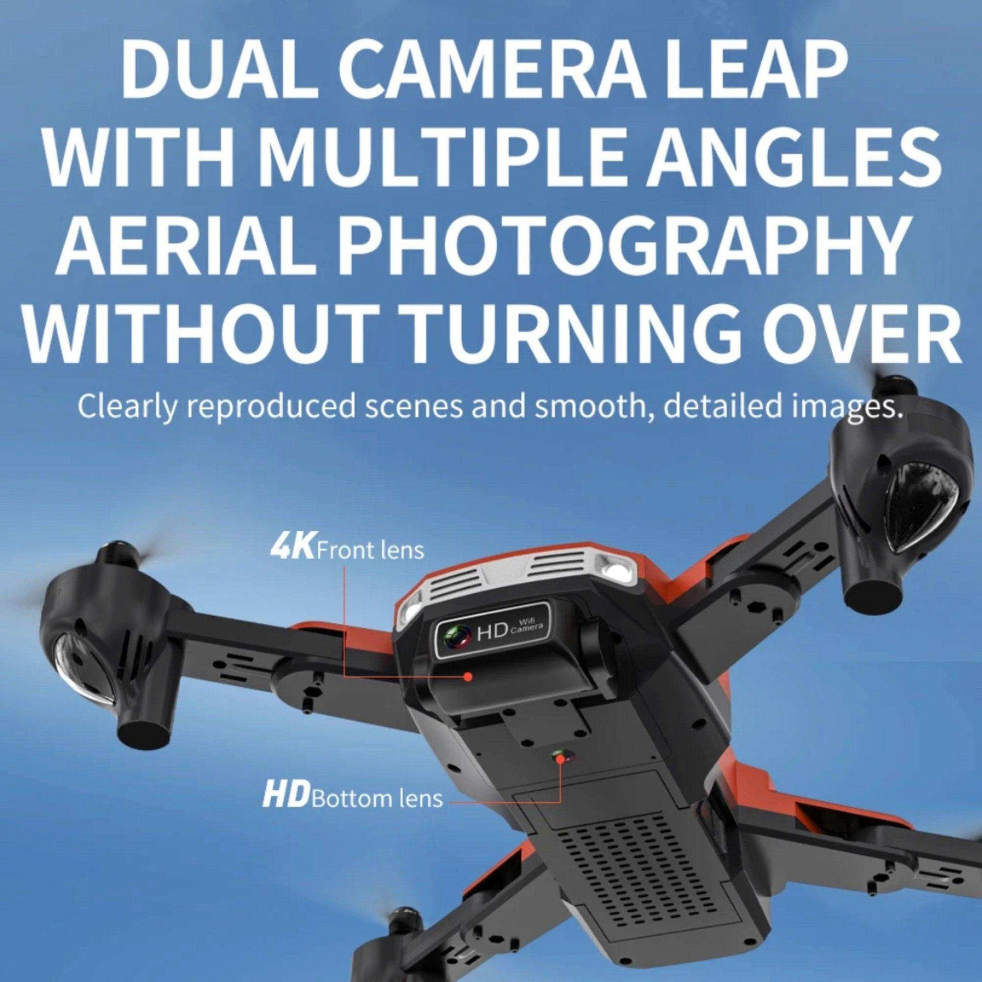 TUTT KF617 Mini Drone 4K Dual Camera Drone Infrared Obstacle Avoidance Optical Flow Foldable Quadcopter Height Hold Follow, Orbit, Waypoint Modes 2* Batteries - www.Shopthatapp.com