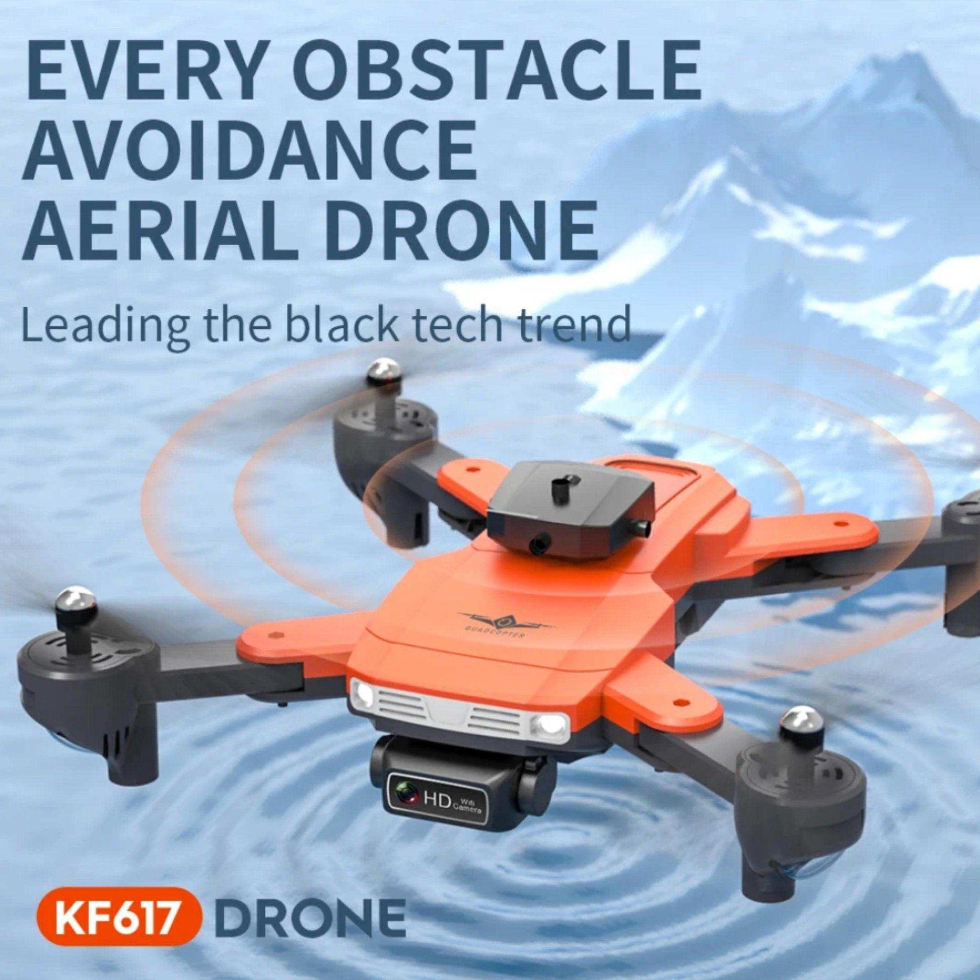 TUTT KF617 Mini Drone 4K Dual Camera Drone Infrared Obstacle Avoidance Optical Flow Foldable Quadcopter Height Hold Follow, Orbit, Waypoint Modes 2* Batteries - www.Shopthatapp.com