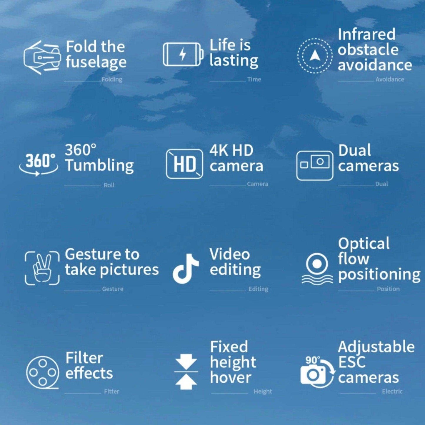 TUTT KF617 Mini Drone 4K Dual Camera Drone Infrared Obstacle Avoidance Optical Flow Foldable Quadcopter Height Hold Follow, Orbit, Waypoint Modes 2* Batteries - www.Shopthatapp.com