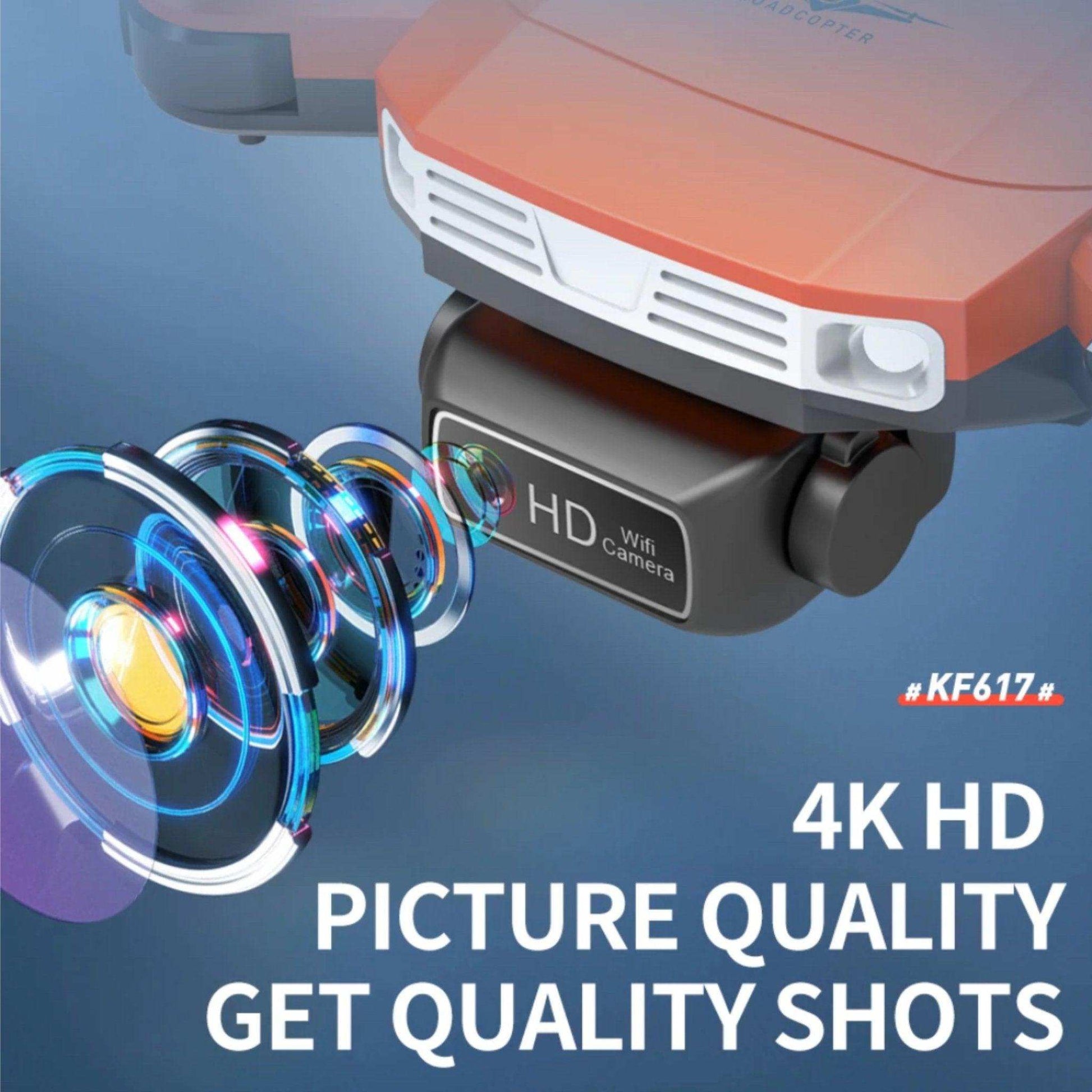 TUTT KF617 Mini Drone 4K Dual Camera Drone Infrared Obstacle Avoidance Optical Flow Foldable Quadcopter Height Hold Follow, Orbit, Waypoint Modes 2* Batteries - www.Shopthatapp.com