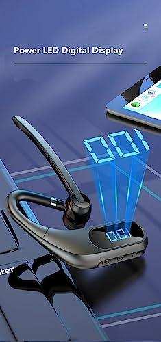 TUTT KJ12 Pro Wireless Single Stereo Headset with Microphone LED Display Stereo Handsfree Single Headset with Microphone for Trucker Business Travel Driving - www.Shopthatapp.com