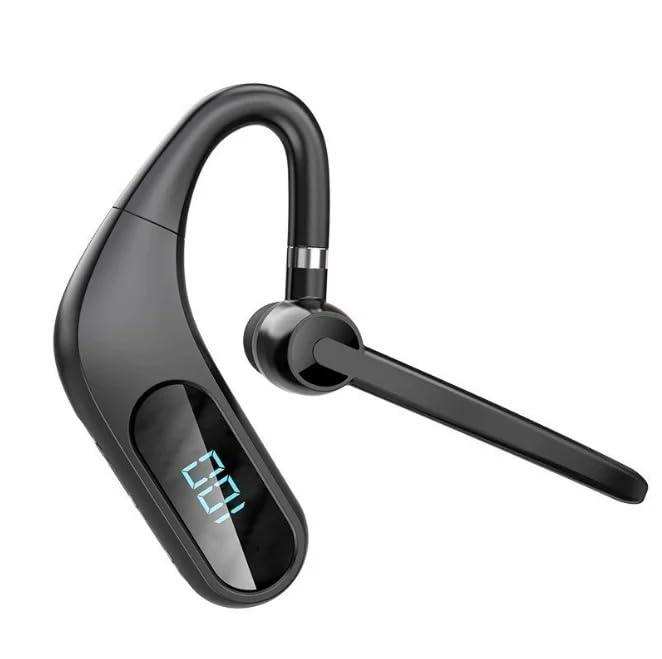 TUTT KJ12 Pro Wireless Single Stereo Headset with Microphone LED Display Stereo Handsfree Single Headset with Microphone for Trucker Business Travel Driving - www.Shopthatapp.com