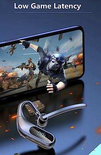 TUTT KJ12 Pro Wireless Single Stereo Headset with Microphone LED Display Stereo Handsfree Single Headset with Microphone for Trucker Business Travel Driving - www.Shopthatapp.com