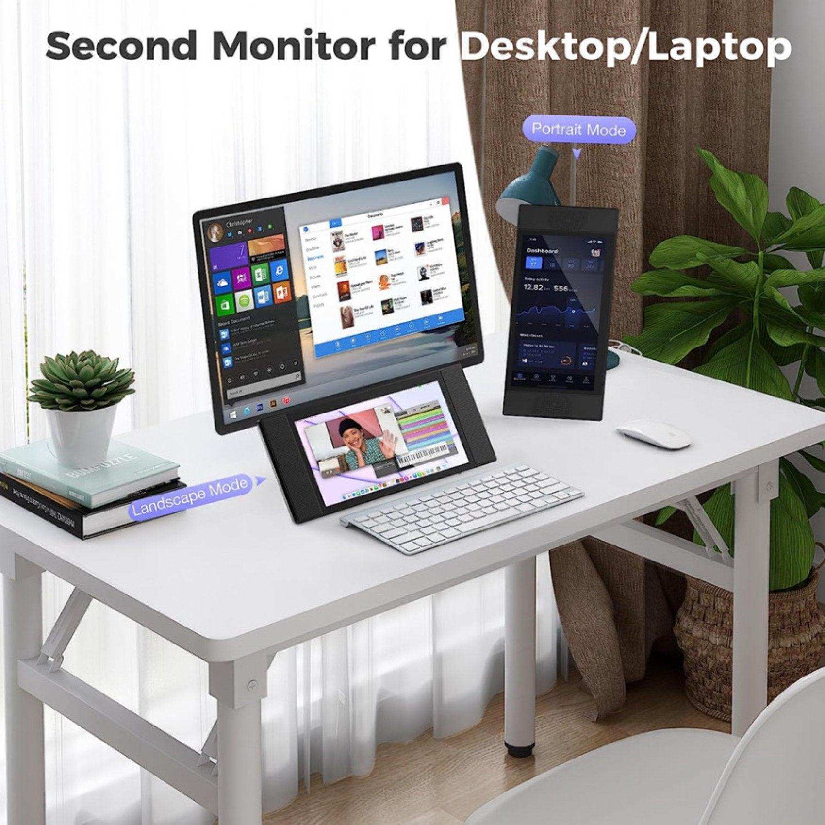 TUTT L1 Portable Laptop Cellphone Monitor Extender 12.3" IPS FHD High Brightness Gaming Touchscreen Dual Speakers Touch Screen Extension for Windows Mac PC Laptop Phone PS5/Switch - www.Shopthatapp.com