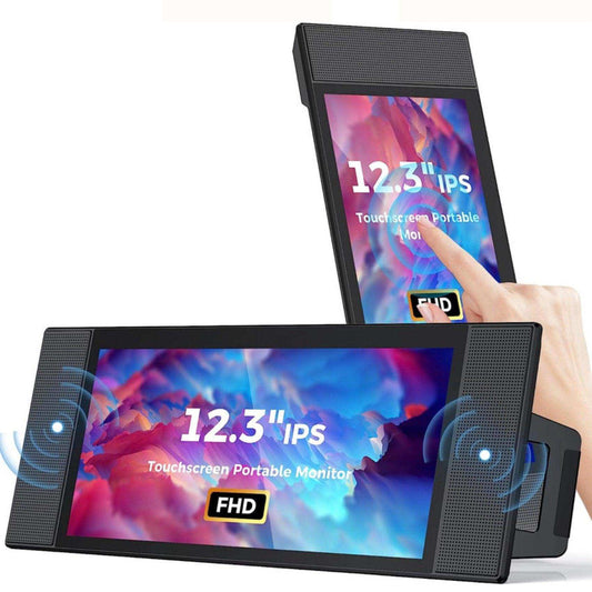 TUTT L1 Portable Laptop Cellphone Monitor Extender 12.3" IPS FHD High Brightness Gaming Touchscreen Dual Speakers Touch Screen Extension for Windows Mac PC Laptop Phone PS5/Switch - www.Shopthatapp.com
