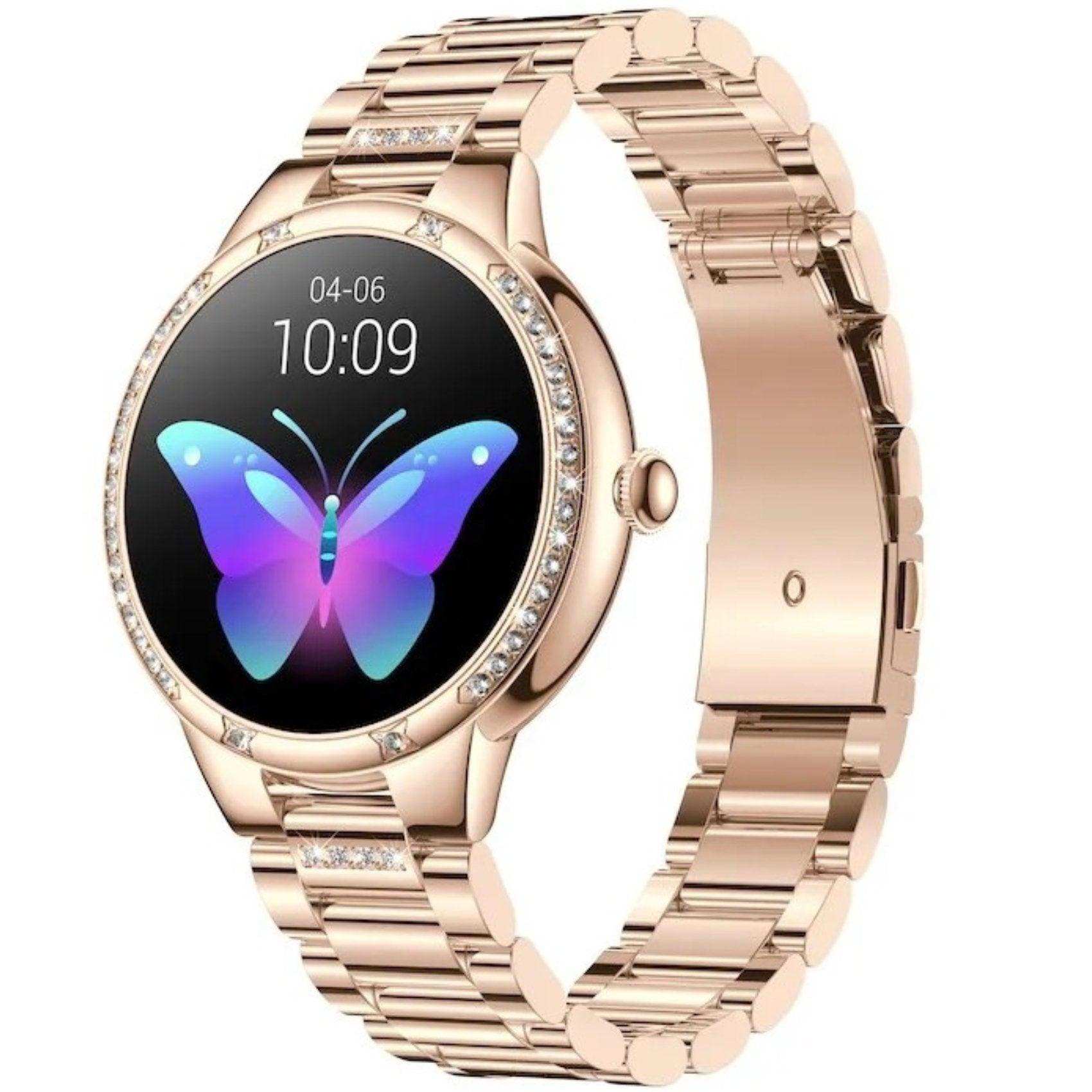 TUTT L6 Classic Ladies AMOLED Screen Women Health Smart Watch Pedometer BT Calling Voice Assistant Smartwatch - www.Shopthatapp.com
