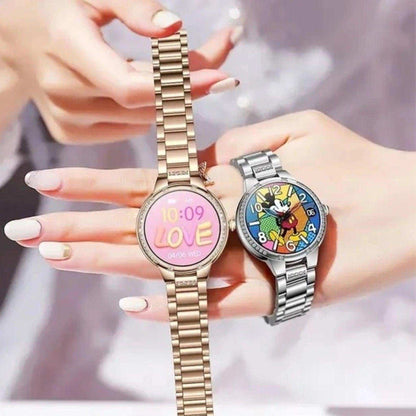 TUTT L6 Classic Ladies AMOLED Screen Women Health Smart Watch Pedometer BT Calling Voice Assistant Smartwatch - www.Shopthatapp.com