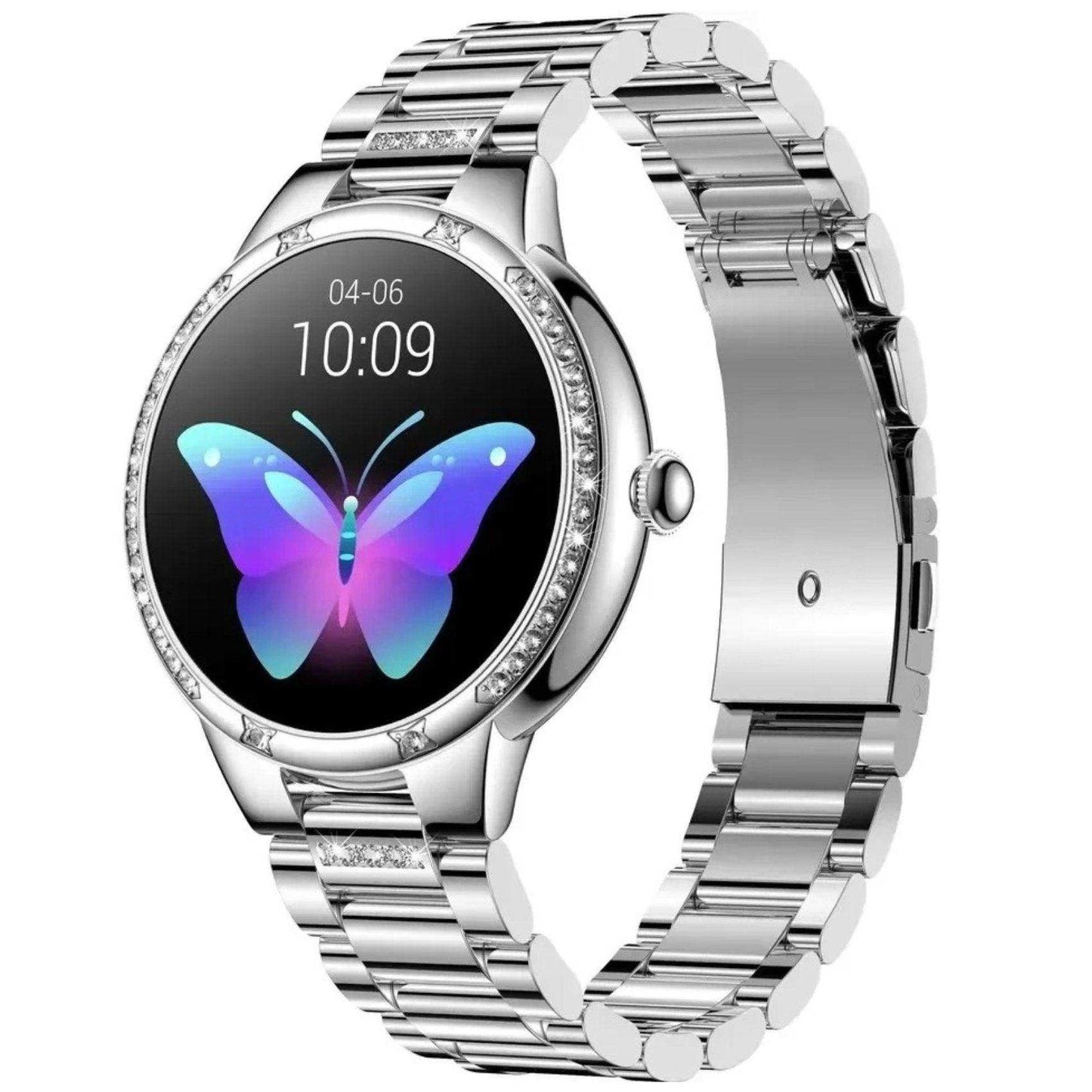 TUTT L6 Classic Ladies AMOLED Screen Women Health Smart Watch Pedometer BT Calling Voice Assistant Smartwatch - www.Shopthatapp.com
