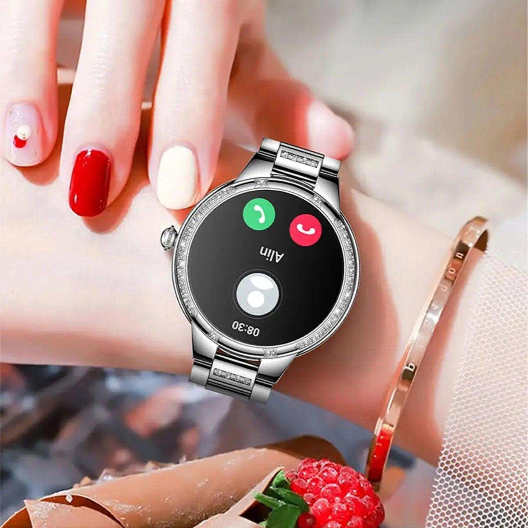 TUTT L6 Classic Ladies AMOLED Screen Women Health Smart Watch Pedometer BT Calling Voice Assistant Smartwatch - www.Shopthatapp.com