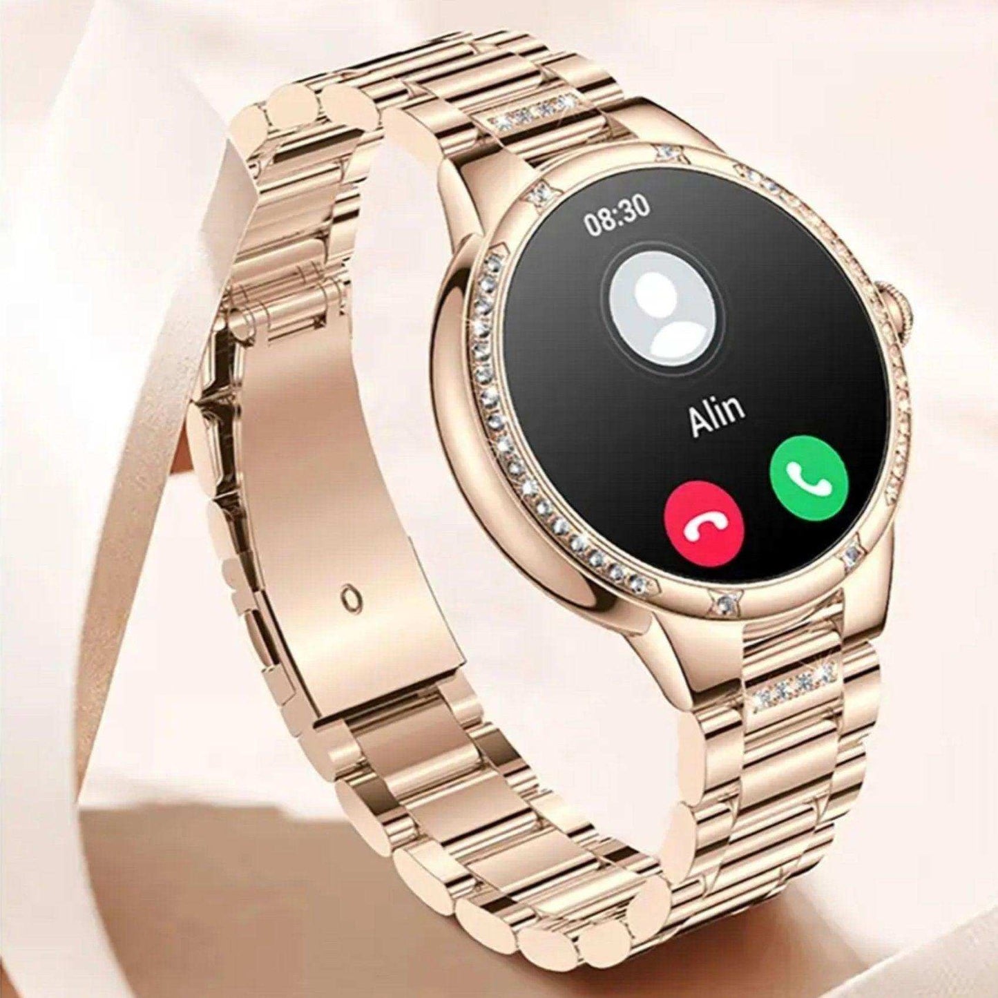 TUTT L6 Classic Ladies AMOLED Screen Women Health Smart Watch Pedometer BT Calling Voice Assistant Smartwatch - www.Shopthatapp.com