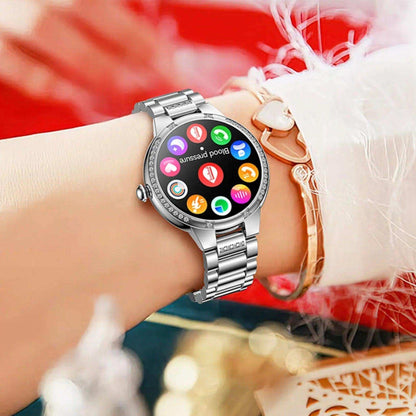 TUTT L6 Classic Ladies AMOLED Screen Women Health Smart Watch Pedometer BT Calling Voice Assistant Smartwatch - www.Shopthatapp.com