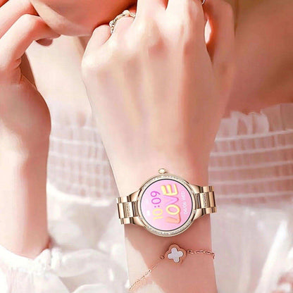 TUTT L6 Classic Ladies AMOLED Screen Women Health Smart Watch Pedometer BT Calling Voice Assistant Smartwatch - www.Shopthatapp.com