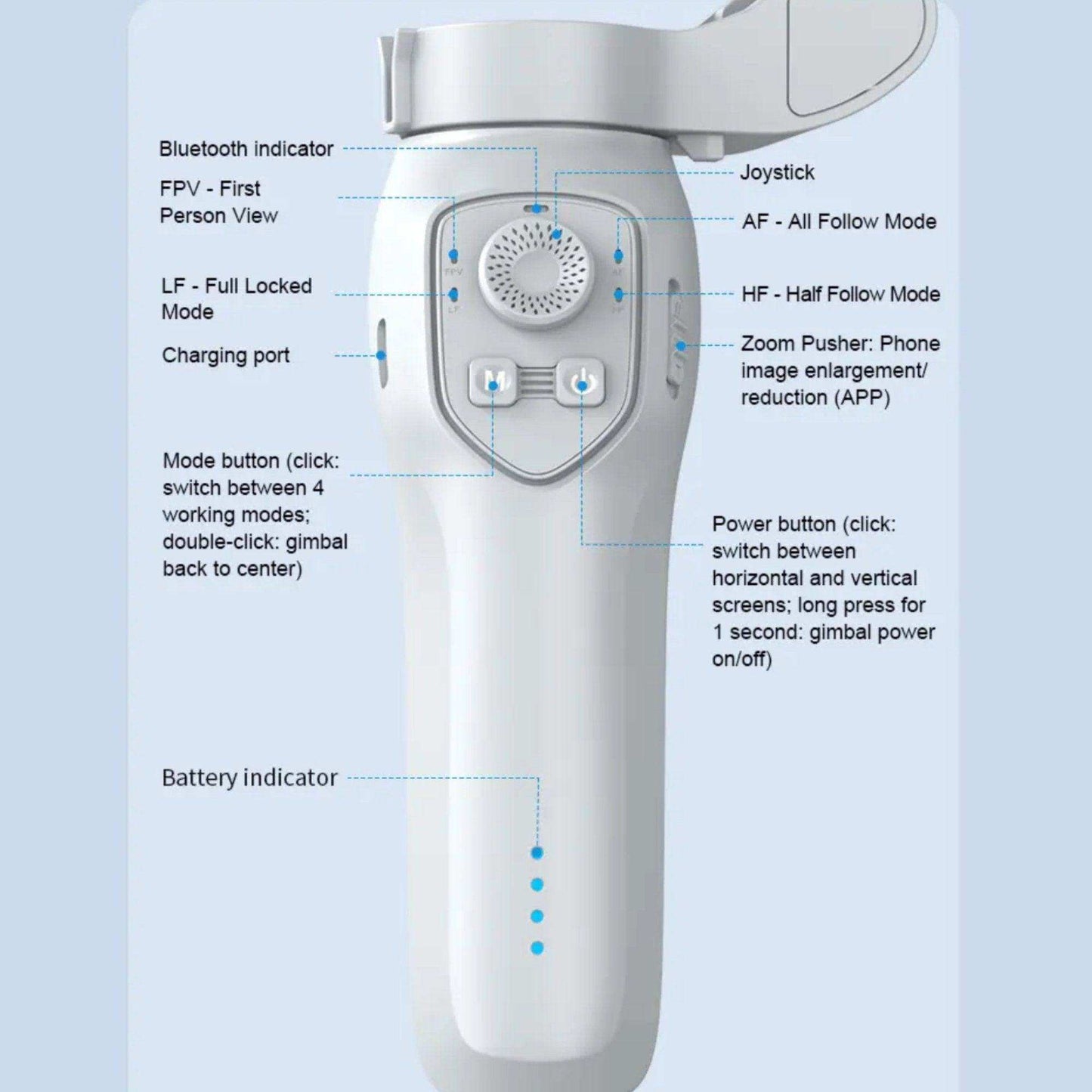 TUTT L7C Pro + AI Module | 3 Axis Smartphone Selfie Stick Phone Gimbal Stabilizer | Auto Face Tracking - www.Shopthatapp.com