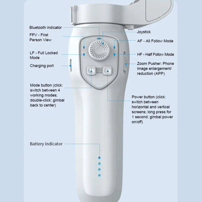 TUTT L7C Pro + AI Module | 3 Axis Smartphone Selfie Stick Phone Gimbal Stabilizer | Auto Face Tracking - www.Shopthatapp.com