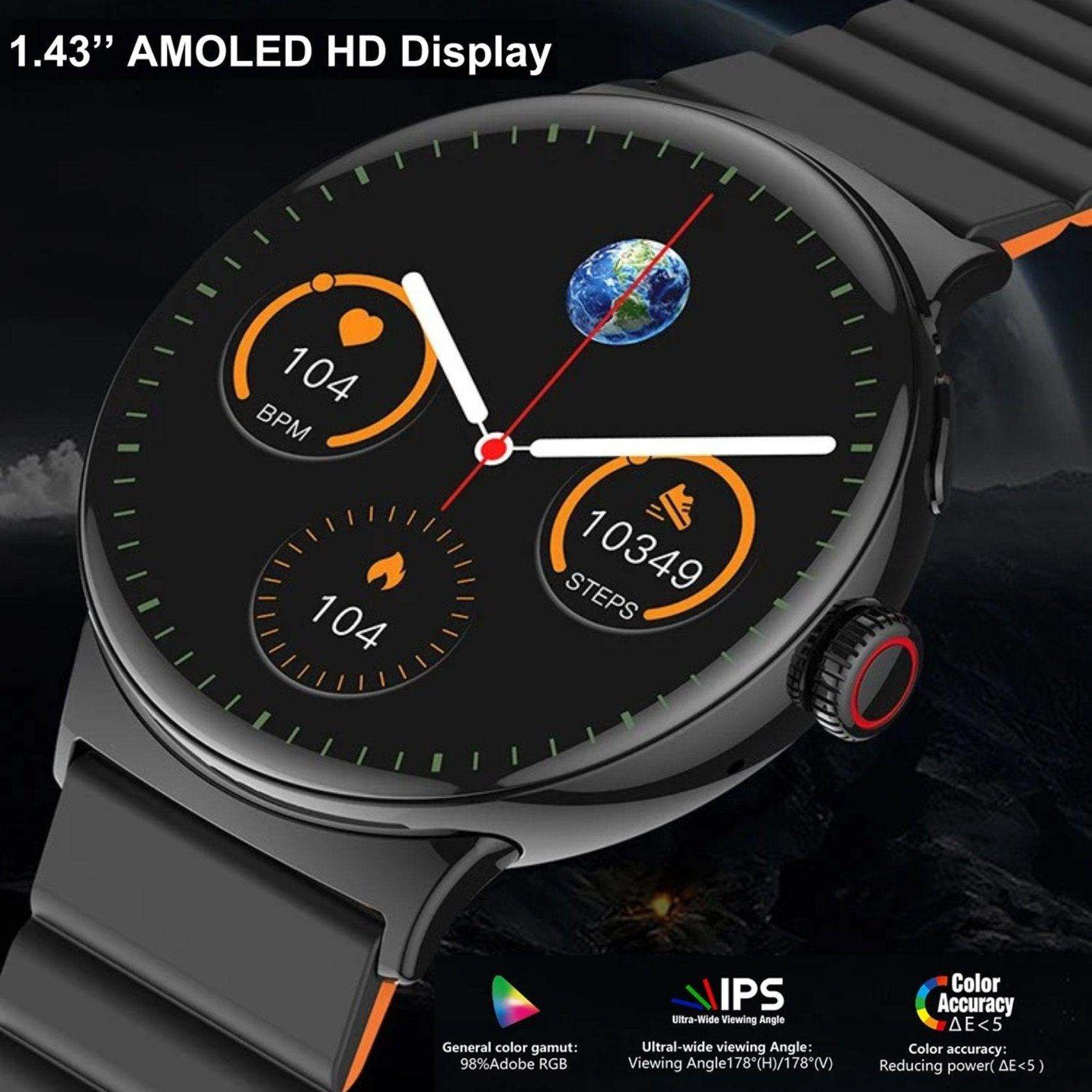 TUTT LA9 AMOLED Women Pocket Smart Watch 1.43 inch With Quick-detach Straps Sport Fitness 2 in 1 Smartwatch Black - www.Shopthatapp.com