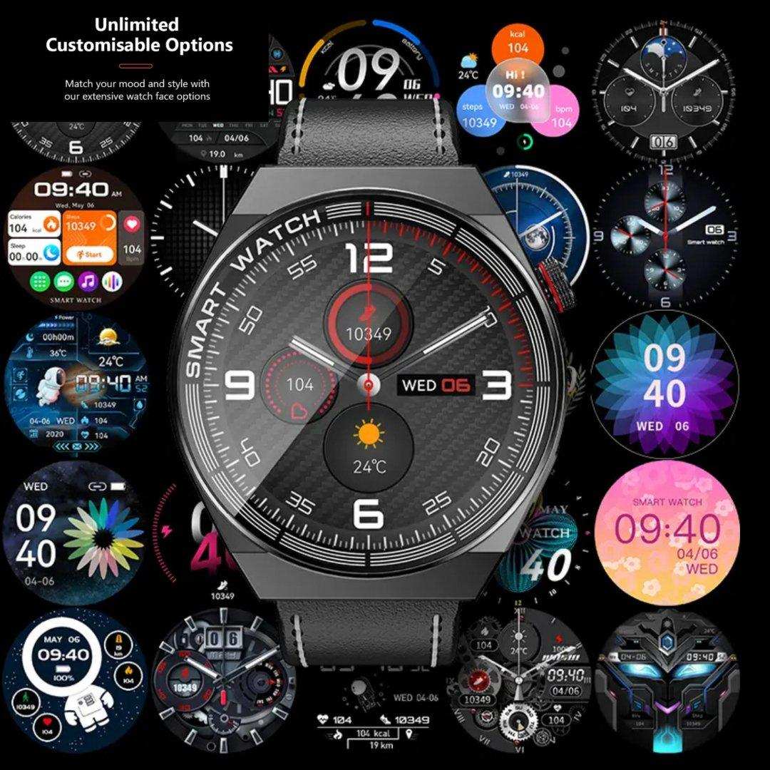 TUTT Classic Smartwatch For Men | Titanium Alloy | NFC Function Health & Fitness Tracker IP68 Waterproof Bands (2)  LX3 - www.Shopthatapp.com