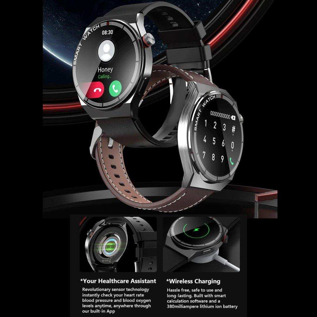 TUTT Classic Smartwatch For Men | Titanium Alloy | NFC Function Health & Fitness Tracker IP68 Waterproof Bands (2)  LX3 - www.Shopthatapp.com