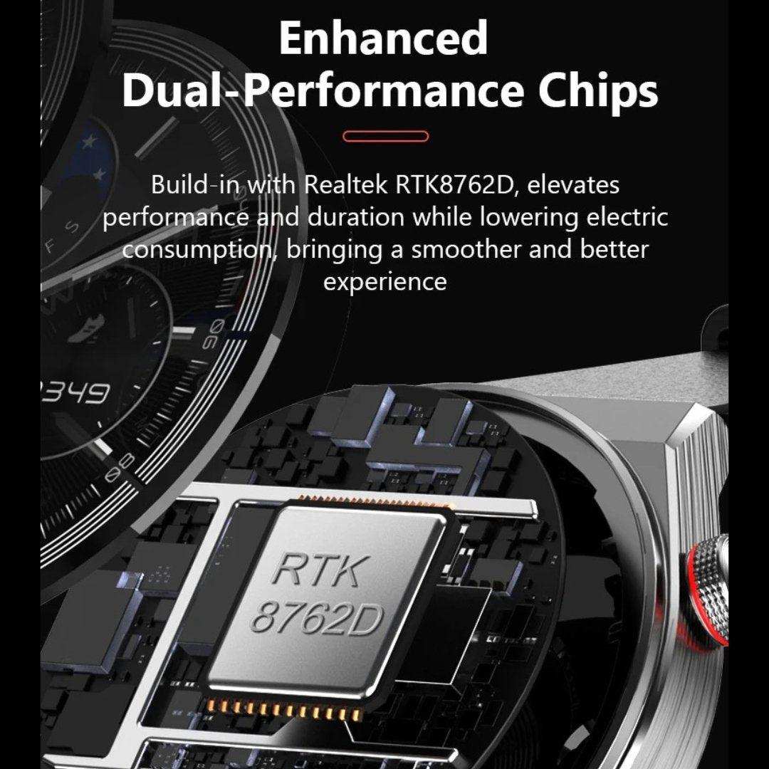 TUTT Classic Smartwatch For Men | Titanium Alloy | NFC Function Health & Fitness Tracker IP68 Waterproof Bands (2)  LX3 - www.Shopthatapp.com