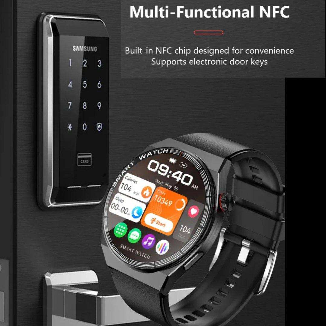 TUTT Classic Smartwatch For Men | Titanium Alloy | NFC Function Health & Fitness Tracker IP68 Waterproof Bands (2)  LX3 - www.Shopthatapp.com