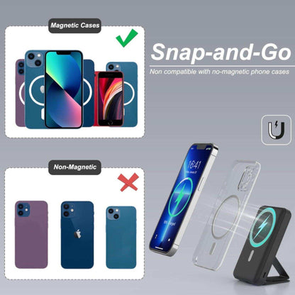 TUTT Magnetic Wireless Portable Power Bank for iPhone 10000mAh Mag-Safe Battery Pack PD 22.5W Fast Charging, Foldable Wireless USB-C LED Display iPhone 15/14/13/12/Pro/Mini/Pro Max - www.Shopthatapp.com