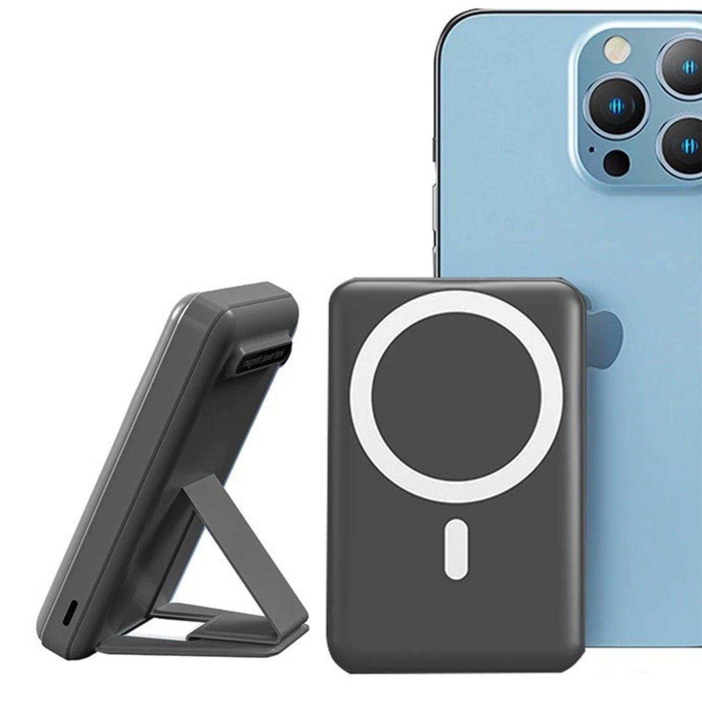 TUTT Magnetic Wireless Portable Power Bank for iPhone 10000mAh Mag-Safe Battery Pack PD 22.5W Fast Charging, Foldable Wireless USB-C LED Display iPhone 15/14/13/12/Pro/Mini/Pro Max - www.Shopthatapp.com